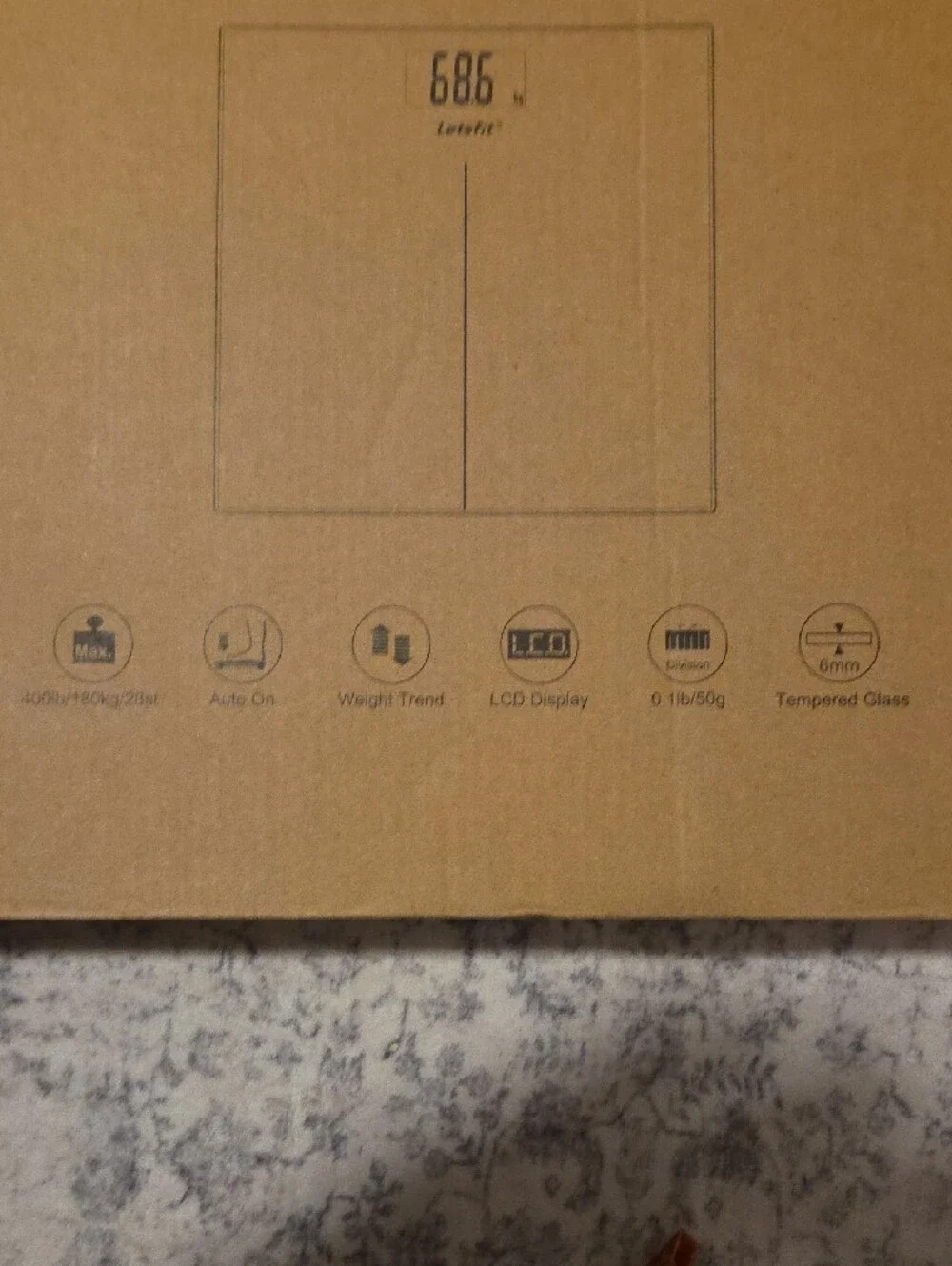 Digital Bathroom Scale in Brown